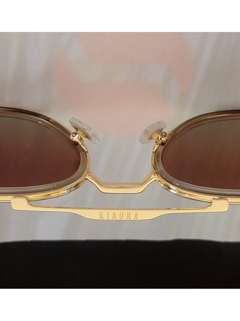 KIAURA Gehry Mocha Titanium Round Polarized Sunglasses Brown UV400 NWT - Picture 10 of 14
